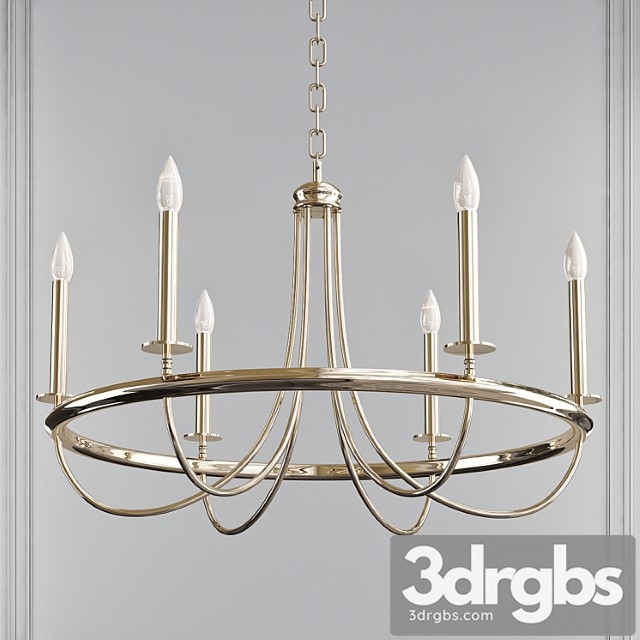 6 Light Candle Style Classic Traditional Chandelier 3dsmax Download