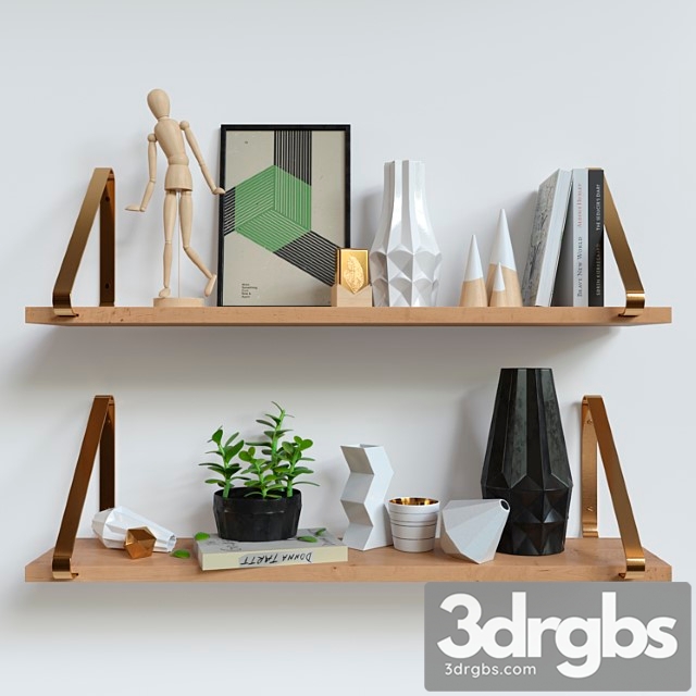 Decorative set Set with shelves 3dsmax Download - thumbnail 1