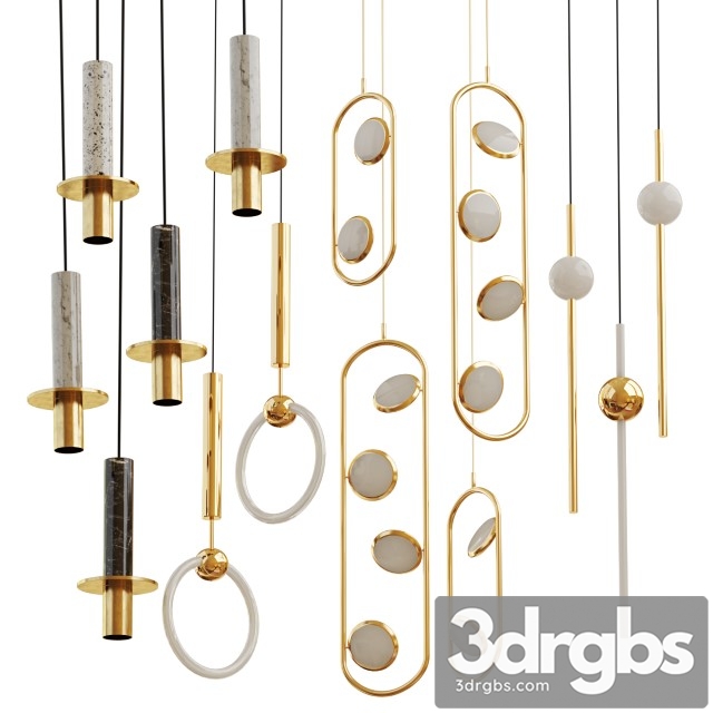Set from Suspendeds Chandeliers Lee Broom 3dsmax Download - thumbnail 1