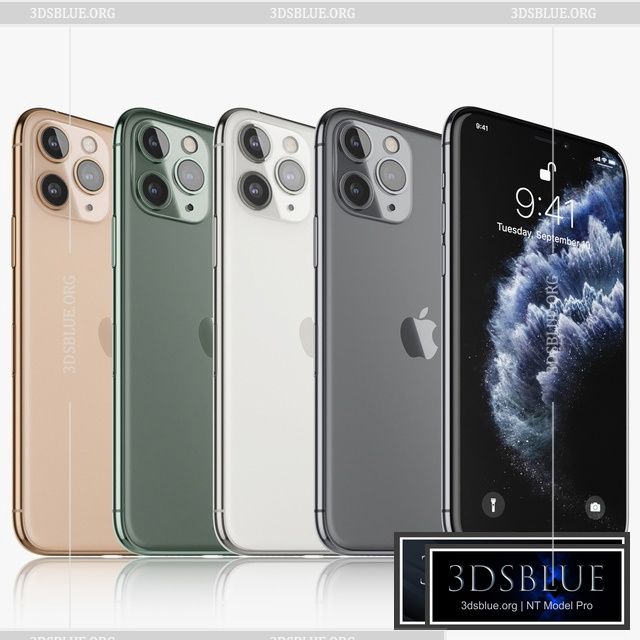 Apple iPhone 11 pro all colors 3DS Max - thumbnail 3