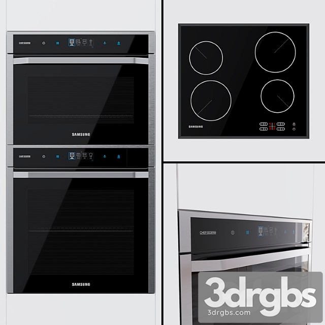 Samsung chef collection – oven nv73j9770rs compact oven nq50j9530bs and hob c61r1aamst 2 3dsmax Download