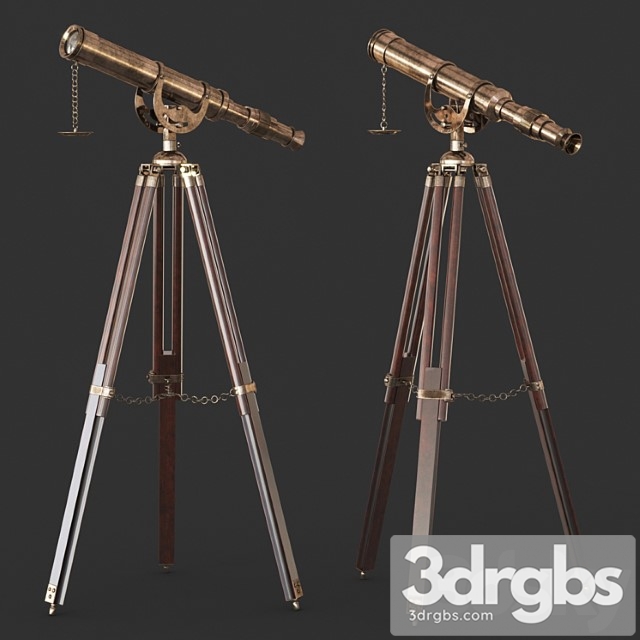 Vintage telescope 3dsmax Download - thumbnail 1