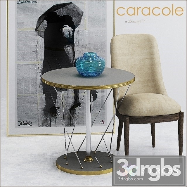 Caracole Table and Chair 01 3dsmax Download - thumbnail 1