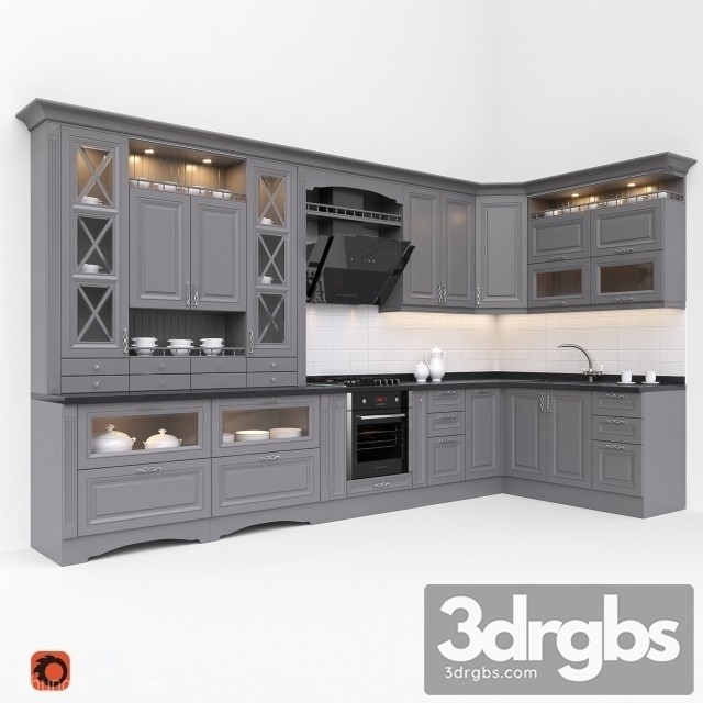 Classic Kitchen Cabinet 2 3dsmax Download - thumbnail 1