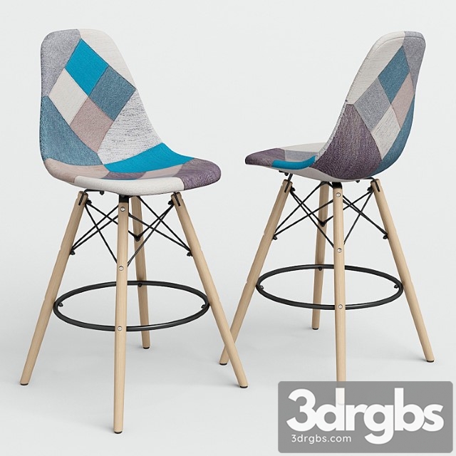 Chair eames style dsw patchwork bar. 2 3dsmax Download - thumbnail 1