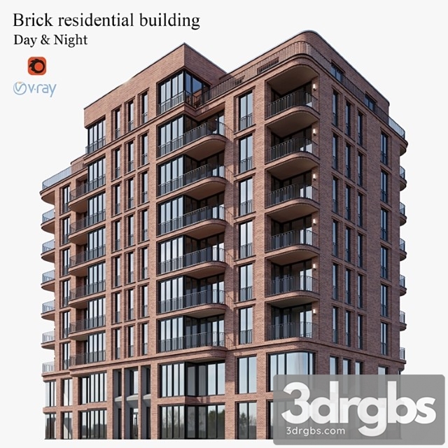 Building Brick House 3dsmax Download - thumbnail 1