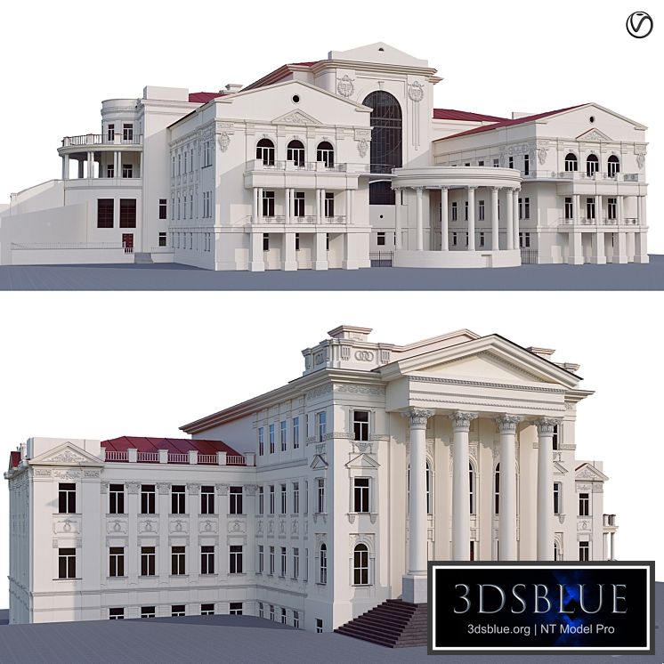 Administrative city building 3DS Max - thumbnail 3
