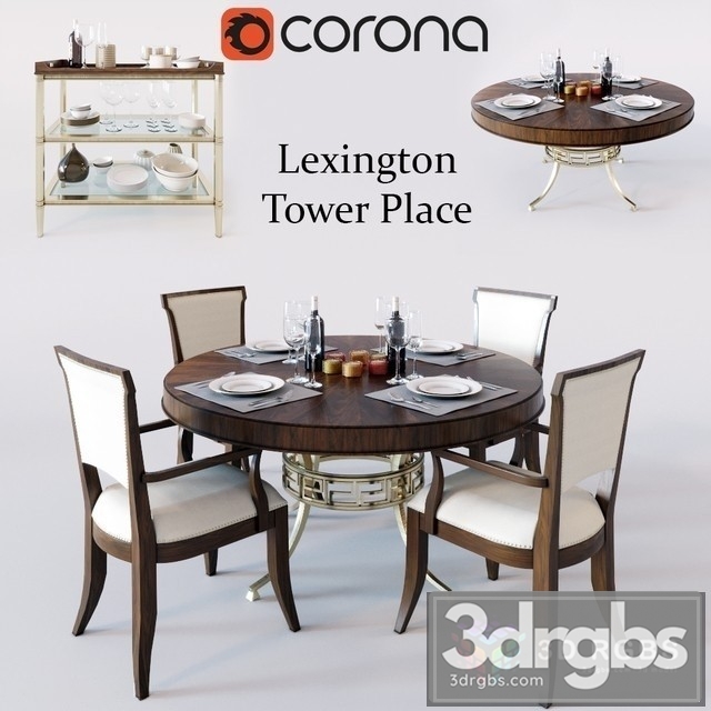 Lexington Tower Place Table and Chair 3dsmax Download - thumbnail 1
