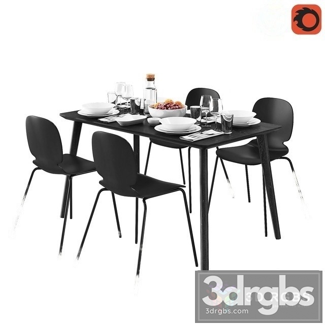 Ikea Lisabo Svenbertil Table and Chair 3dsmax Download - thumbnail 1