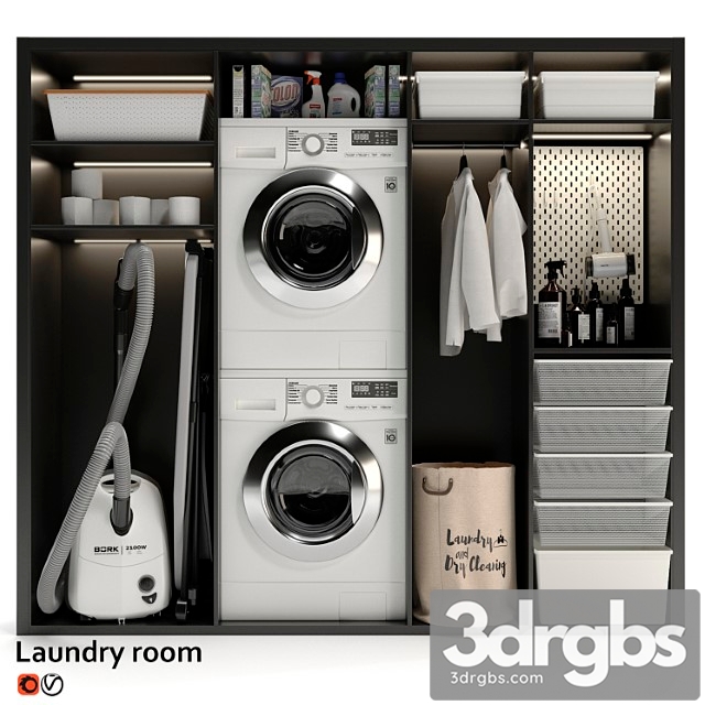 Laundry Room 03 3dsmax Download - thumbnail 1