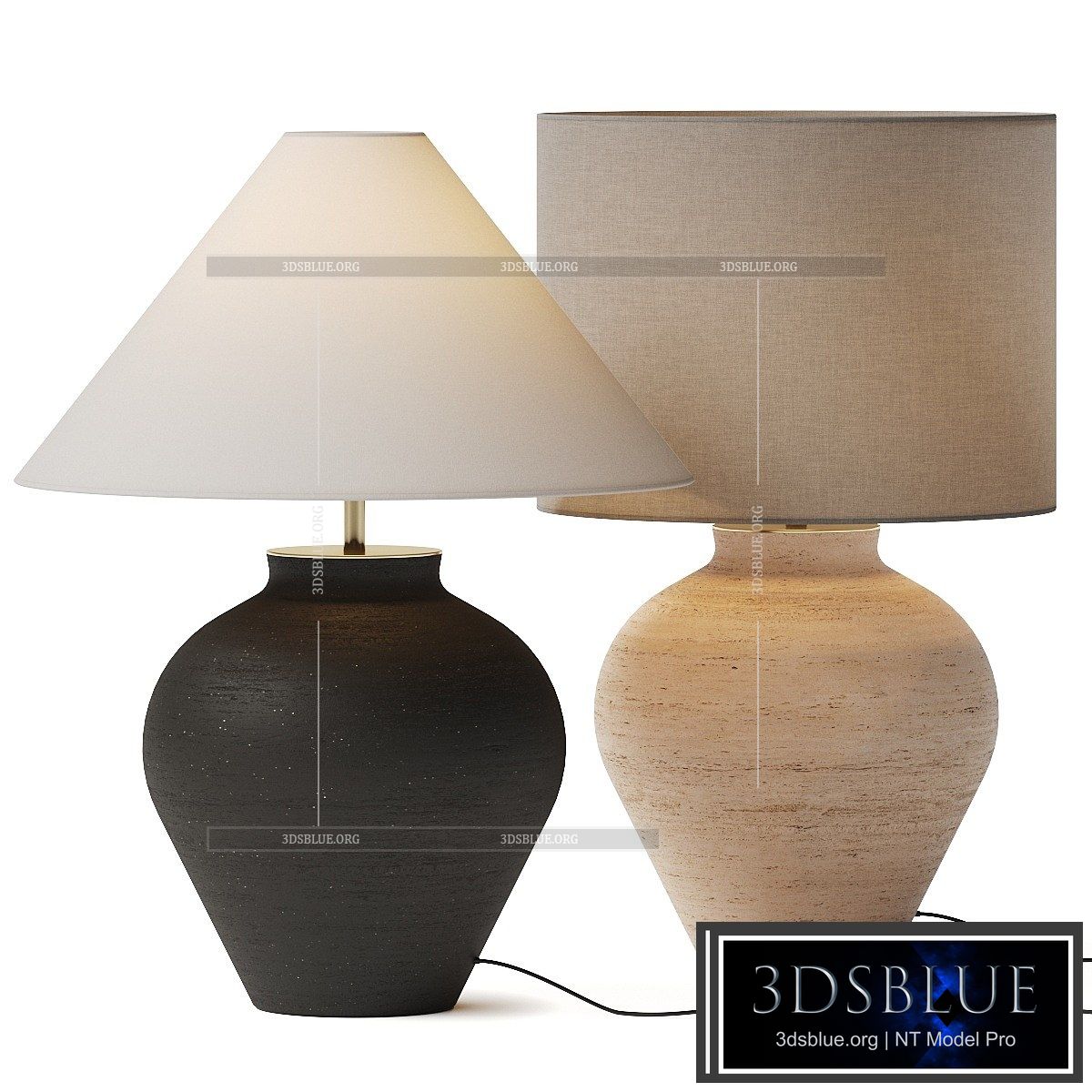 Crate and Barrel Corfu Cream Table Lamp 3DS Max - thumbnail 3