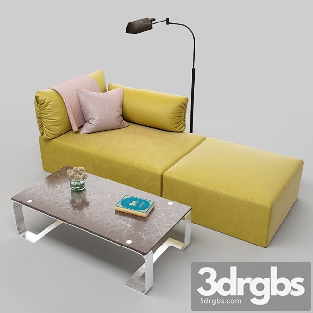 Bottega veneta tassello sofa set 2 3dsmax Download - thumbnail 1