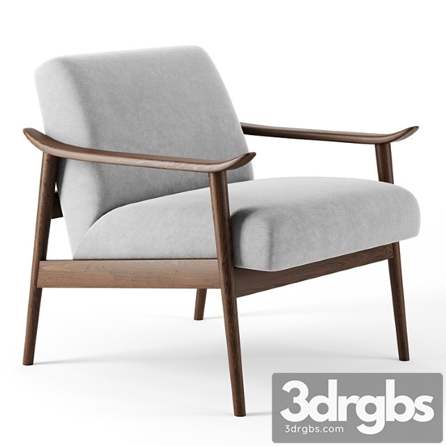 Mid Century Show Wood Chair by Westelm 3dsmax Download - thumbnail 1