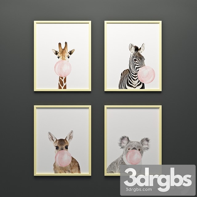 Paintings with funny animals 3dsmax Download - thumbnail 1