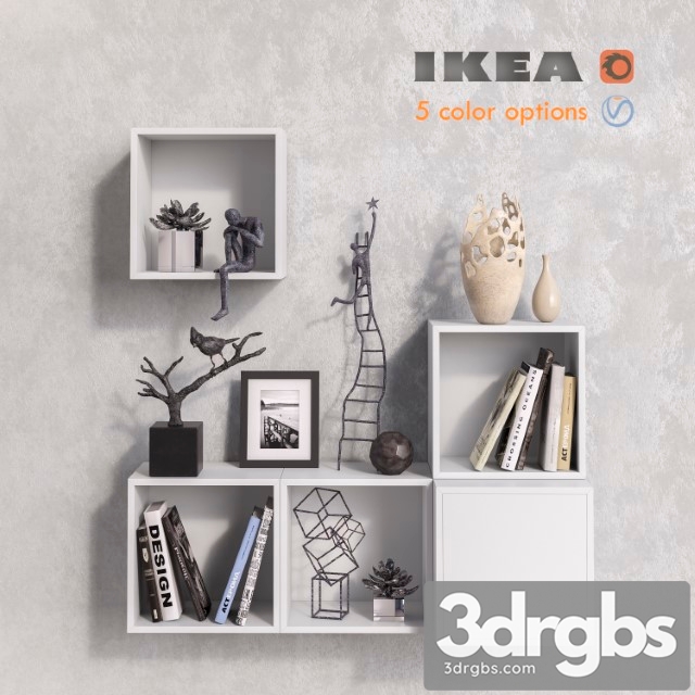Modular furniture Ikea Accessories and Decor Set 3dsmax Download - thumbnail 1