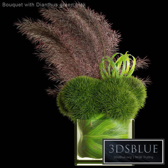 Bouquet with Dianthus green trick 3DS Max - thumbnail 3