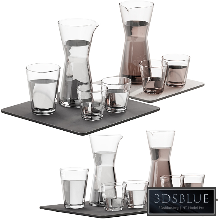133 dishes decor set 08 iittala kartio clear and linen 3DS Max - thumbnail 3