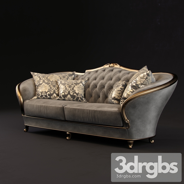 Neo Luxury Gold Sofa 3dsmax Download - thumbnail 1