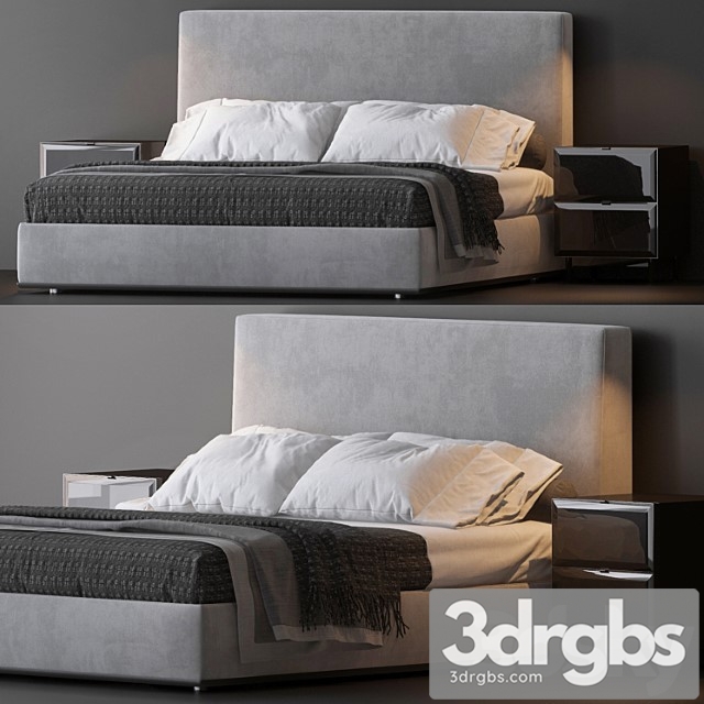Bed by minotti 9 2 3dsmax Download - thumbnail 1