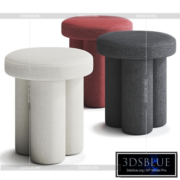 BIG FOOT Fabric stool by 101 Copenhagen 3DS Max - thumbnail 3