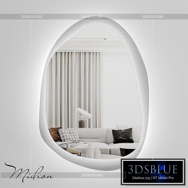 “Designer mirror with backlight Mideon Transparent “”Darkside”” LED OM” 3DS Max - thumbnail 3