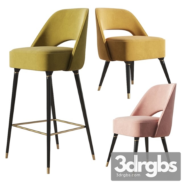 Collins chair & barstool set essentialhome 2 3dsmax Download - thumbnail 1