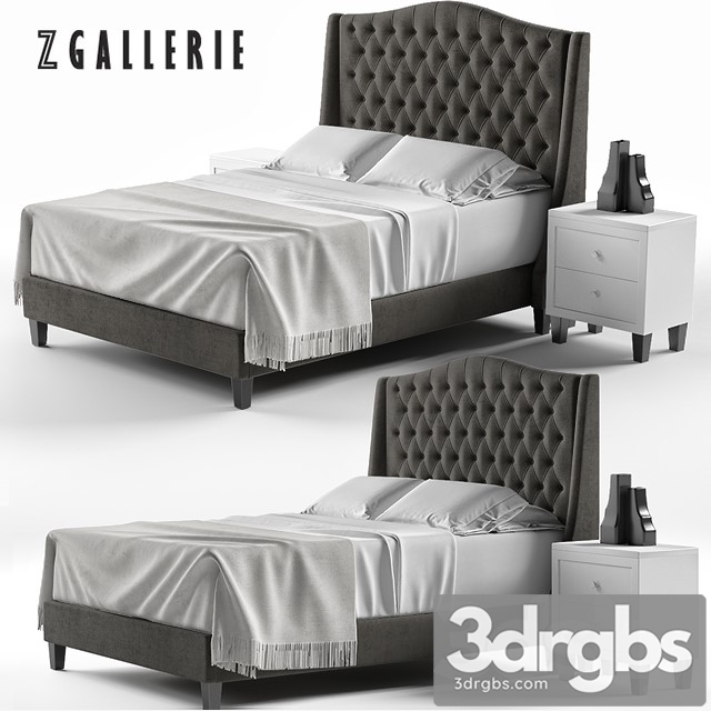 Scarlett Tufted Bed 3dsmax Download - thumbnail 1
