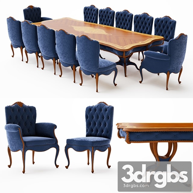 Table and chairs annibale colombo 2 3dsmax Download - thumbnail 1