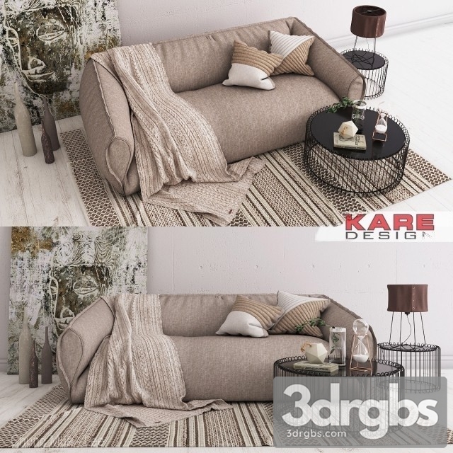 Kare Fabric Sofa 3dsmax Download