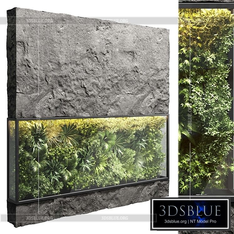 collection outdoor plant stand rock vertical garden wall glass bax vase 12 corona 3DS Max - thumbnail 3