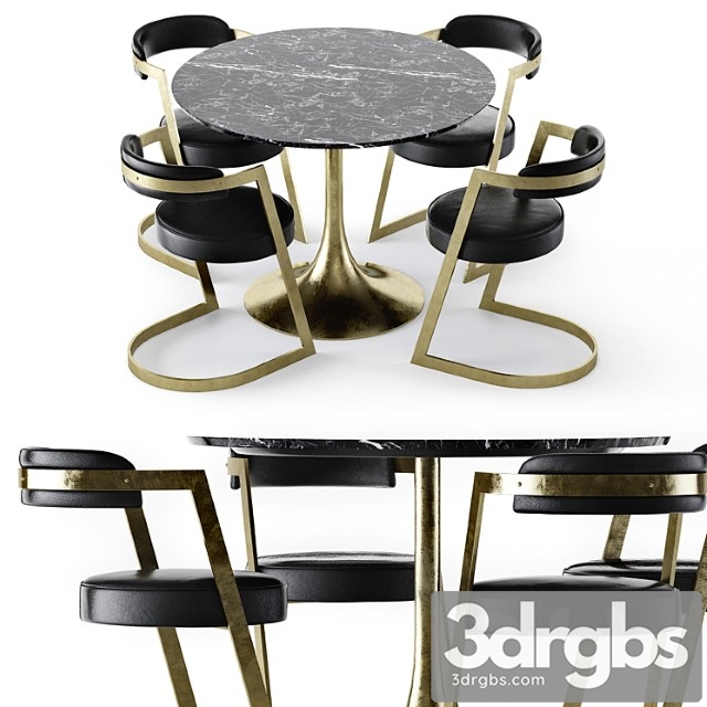 Kelly wearstler table and studio chair 2 3dsmax Download - thumbnail 1
