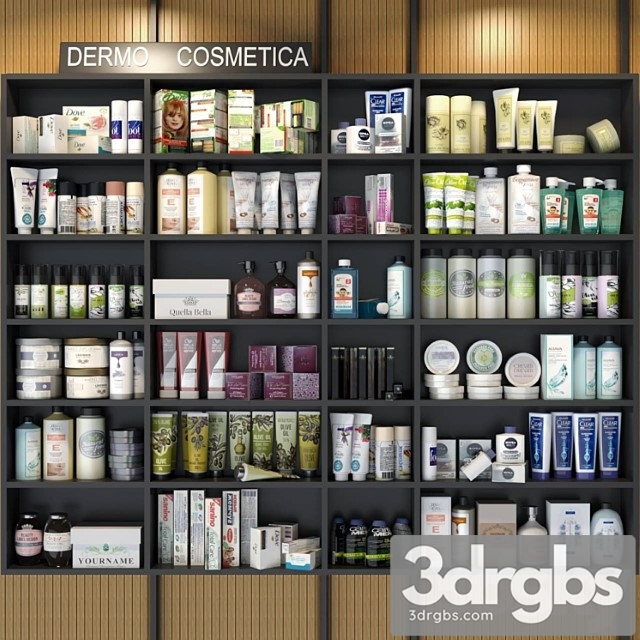Cabinet with cosmetics for beauty salons or bathroom accessories. make up 3dsmax Download