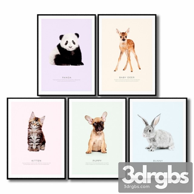 Posters For Childrens Room Animals 3dsmax Download - thumbnail 1