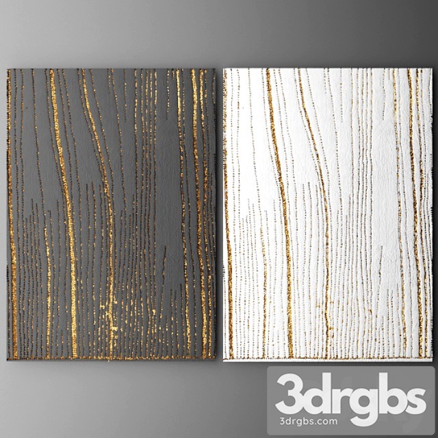 Wall Decor Picture Gold Lux ​​Lukhuri Decor Art Contemporary Art Abstraction 3 3dsmax Download - thumbnail 1