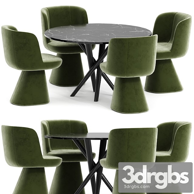 Flair o’ chair and marble table 2 3dsmax Download - thumbnail 1