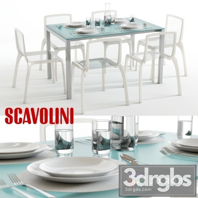 Scavolini Alex Table Miss You Chair 3dsmax Download - thumbnail 1
