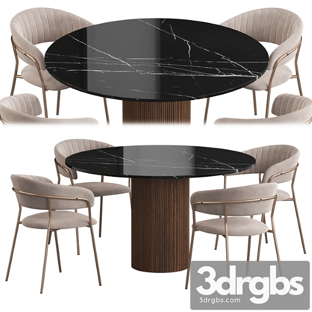 Ostinato Table Turin Chair Dining Set 3dsmax Download - thumbnail 1