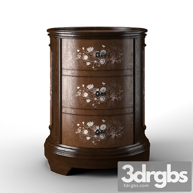 Jabbawy 3 Drawer Hand Painted Oval Tray Chest 3dsmax Download - thumbnail 1