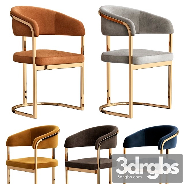 Chair modern gold 2 3dsmax Download - thumbnail 1