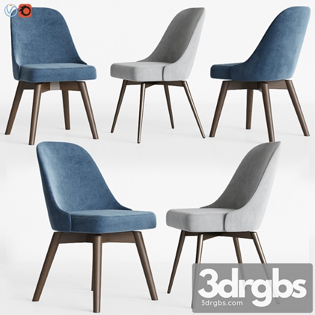 Mid-century swivel office chairs set west elm 2 3dsmax Download - thumbnail 1