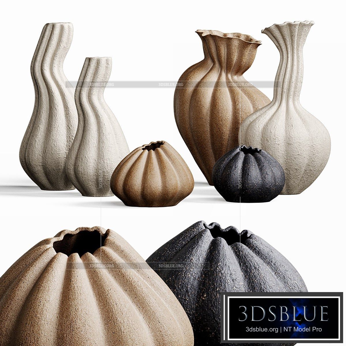 Set of decorative vases MALENE KNUDSEN 3DS Max - thumbnail 3