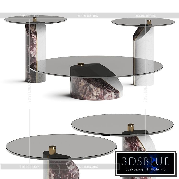 Baxter Ziggy Coffee & Side Tables 3DS Max - thumbnail 3