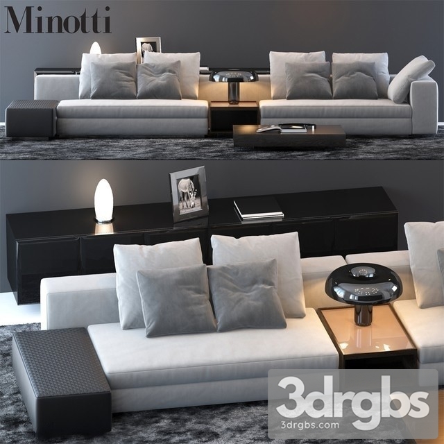 Minotti Funiture Set YANG Sofa 3dsmax Download - thumbnail 1