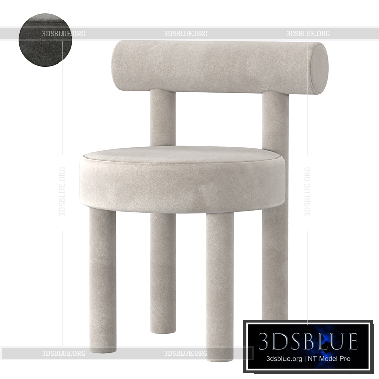 Gropius CS1 Dining Chair – Fully Upholstered NOOM 3DS Max - thumbnail 3