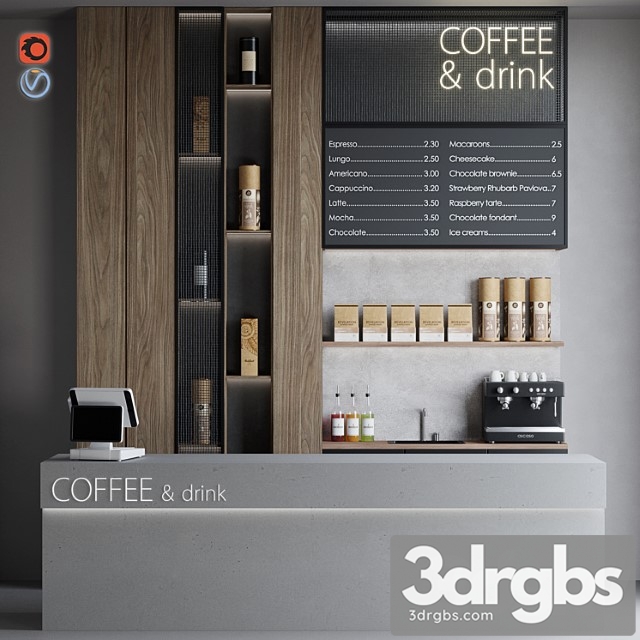 Kafe Kofeinia Coffeeshop 1 Coffee And Drink 3dsmax Download - thumbnail 1