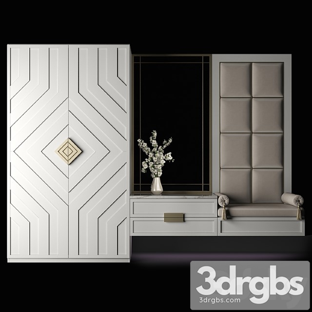 Furniture composition for hallway 64 2 3dsmax Download - thumbnail 1