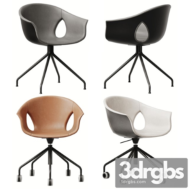 Poltrona frau-office chair set 2 2 3dsmax Download - thumbnail 1