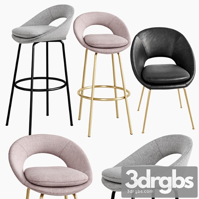 West elm orb dining chair & bar & counter stools 2 3dsmax Download - thumbnail 1