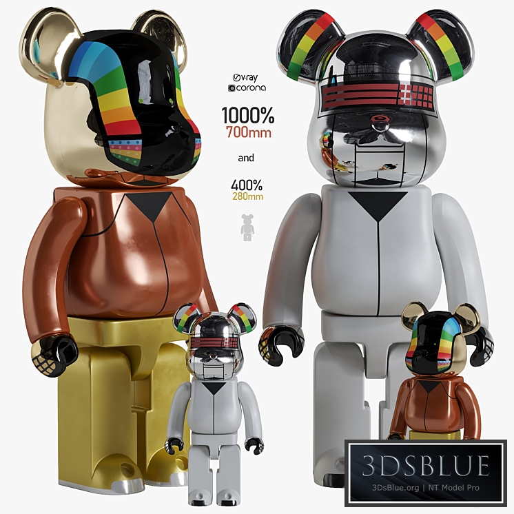 Bearbrick \/ Daft Punk Discovery 3DS Max - thumbnail 3