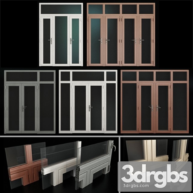 stained aluminum doors 3dsmax Download - thumbnail 1